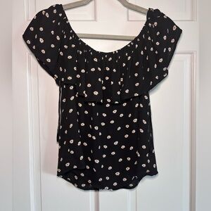 Forever 21 Black Floral Blouse